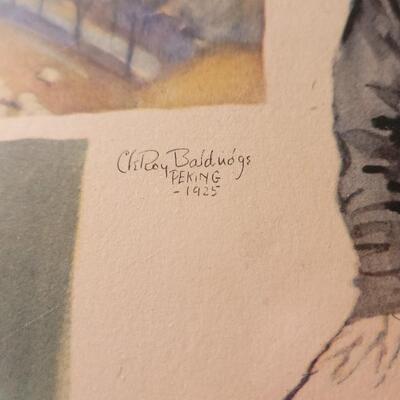 Lot 141: (2) Antique Asian 1920's Artwork Prints