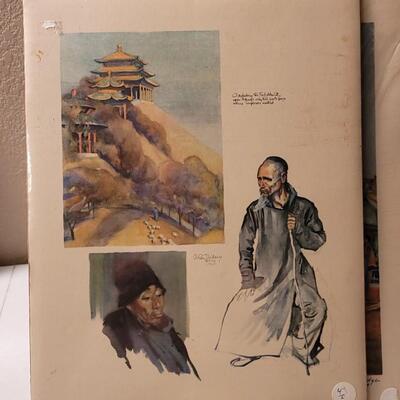 Lot 141: (2) Antique Asian 1920's Artwork Prints