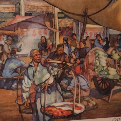 Lot 141: (2) Antique Asian 1920's Artwork Prints
