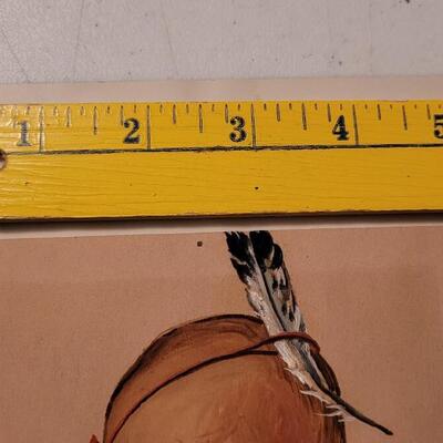 Lot 142: Vintage Crying Indiginious People Baby w/ Arrow Original Art Painting