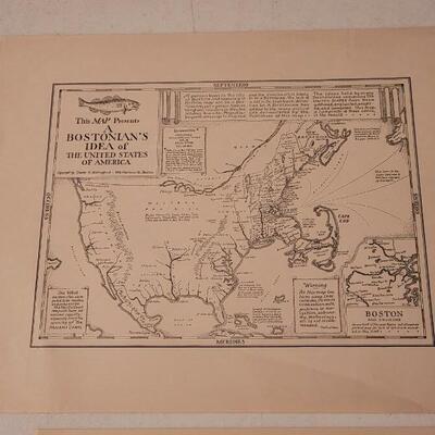 Lot 144: (2) Vintage Boston and New York Funny Maps
