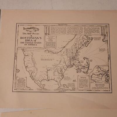 Lot 144: (2) Vintage Boston and New York Funny Maps
