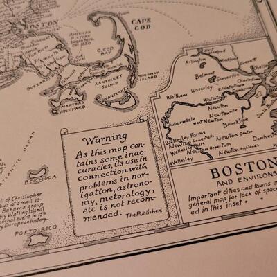 Lot 144: (2) Vintage Boston and New York Funny Maps