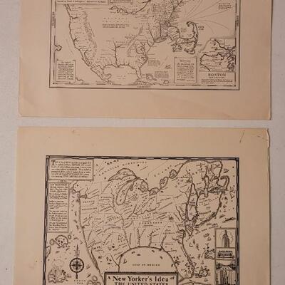Lot 144: (2) Vintage Boston and New York Funny Maps