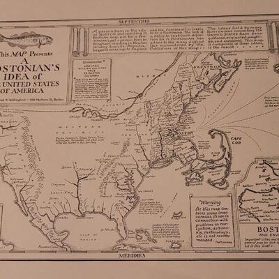 Lot 144: (2) Vintage Boston and New York Funny Maps