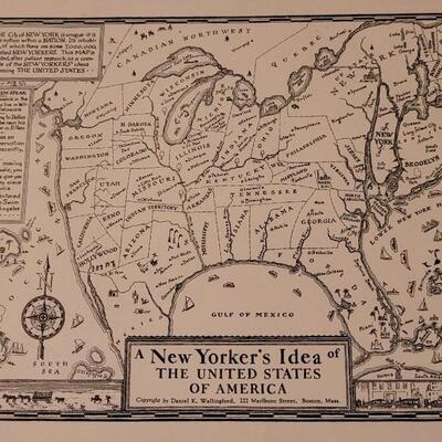 Lot 144: (2) Vintage Boston and New York Funny Maps