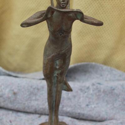 Vintage Bronze Brass Nymph Fairy Statue