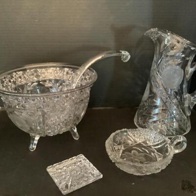 D638 Antique Cut and Pressed Glass Lot