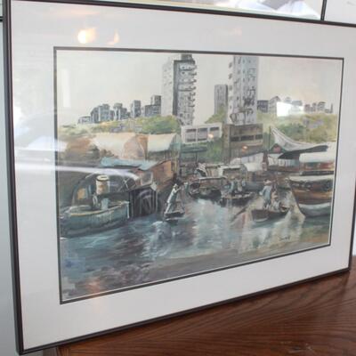 Dinah Shore Signed Framed Lithograph. Print Painting 30.5" x 22.5"