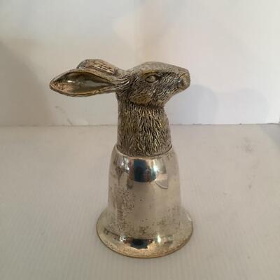 H647 Vintage Silver plated Hare Hunting Cup