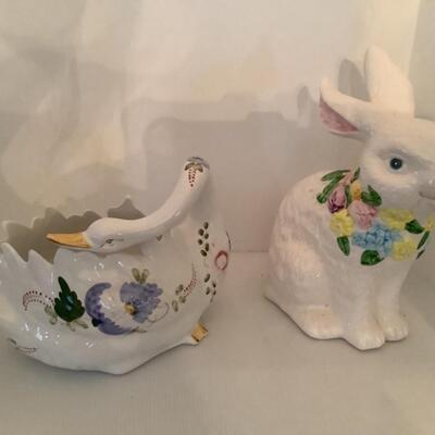 H664 Portugal Swann and Ceramic Bunny