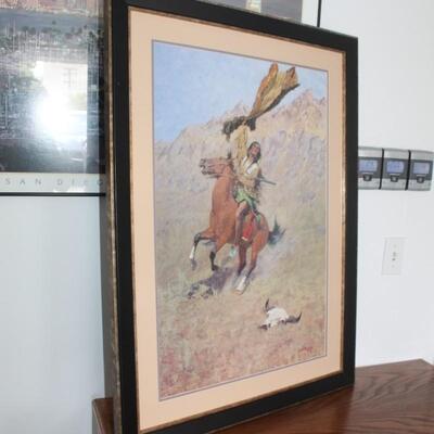 The Buffalos Signal If Skulls Could Speak Signed by Frederic Remington Lithograph Print Painting 38