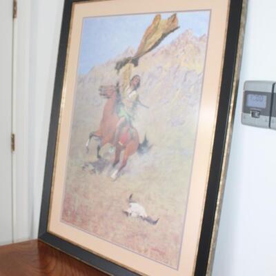 The Buffalos Signal If Skulls Could Speak Signed by Frederic Remington Lithograph Print Painting 38