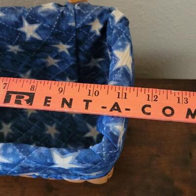 Lot 145: Vintage Basket Lot - Blue buttock basket, Woven Grapevine and County Woven Collection with Stars Liner
