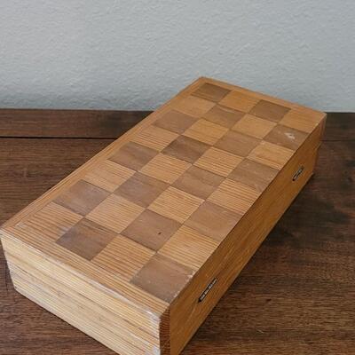 Lot 147: Vintage Wood Chess Box Set