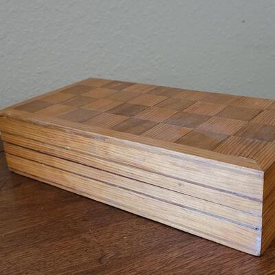 Lot 147: Vintage Wood Chess Box Set