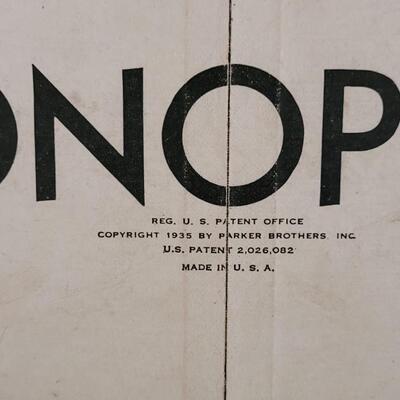 Lot 156: 1935 Monopoly Board (only)