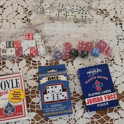 Lot 157: Vintage Playing Cards and Dice Lot
