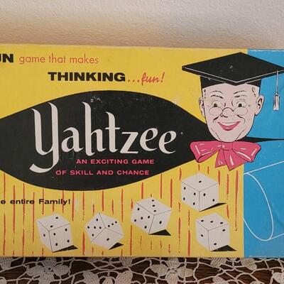 Lot 164: Vintage 1956 Yahtzee Game and Vintage Scribbage Game - (not complete)