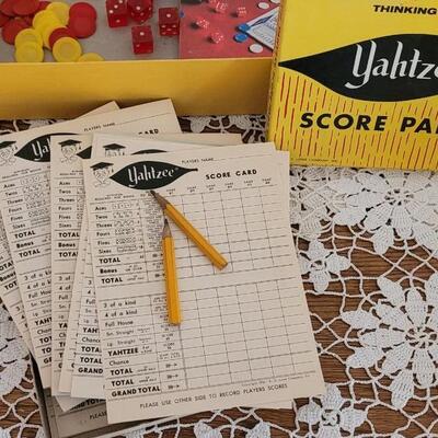 Lot 164: Vintage 1956 Yahtzee Game and Vintage Scribbage Game - (not complete)