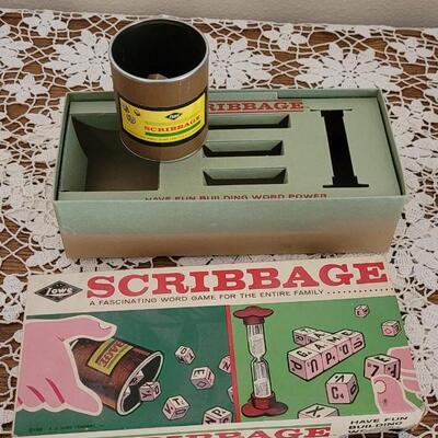 Lot 164: Vintage 1956 Yahtzee Game and Vintage Scribbage Game - (not complete)