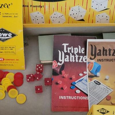 Lot 164: Vintage 1956 Yahtzee Game and Vintage Scribbage Game - (not complete)