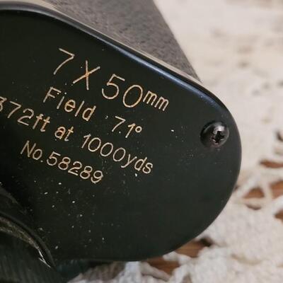 Lot 169: Vintage Sans and Streiffe Binoculars #804 with Lens Caps, Case & Book 7Ã—50mm