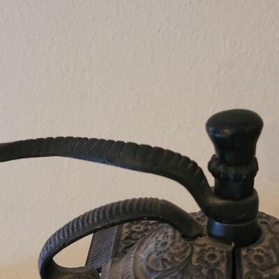 Lot 181: Antique Coffee Grinder with Ornate Cast Iron