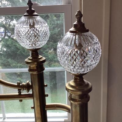 M733 Antique Crystal Ball and Brass Queen Bed