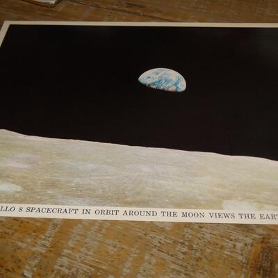 Apollo Spacecraft in Orbit Around the Moon Views of Earth - Image Card