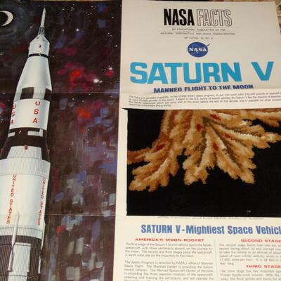 #31F Nasa Facts Poster - Saturn V - Rocket Ship Poster (damaged)