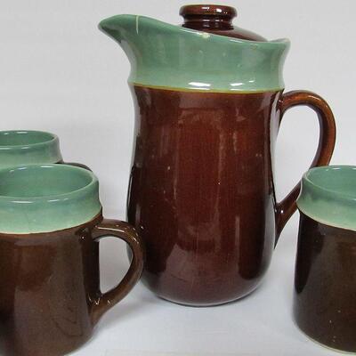 1940s Red Wing Bakeware Pattern Oomph Chocolate or Coffee Set, Read Description