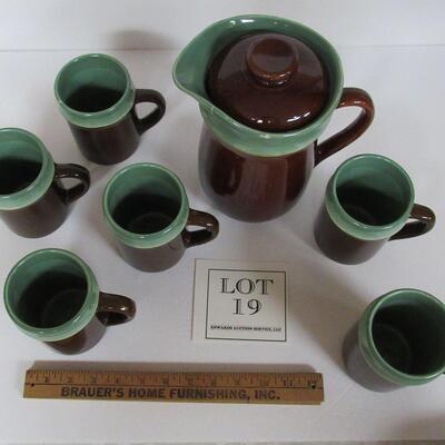 1940s Red Wing Bakeware Pattern Oomph Chocolate or Coffee Set, Read Description