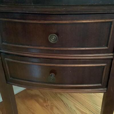M740 Pair of Mahogany Two Drawer Endtables