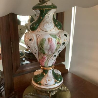 J755 Pair of Capodimonte Lamps with shades