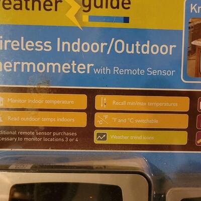 Lot 188: Taylor Wireless Indoor Outdoor Thermometer and (2) Rain Gauges