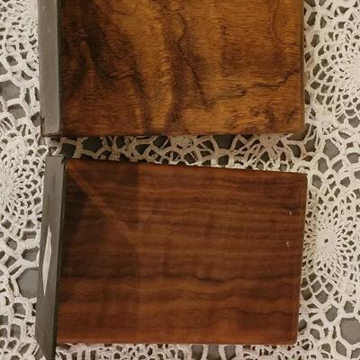 Lot 191: Vintage Marshall Studios Walnut & Tile Bookends