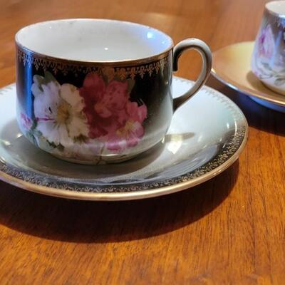 Lot 193: (3) Three Crown China Tea Cups & Saucers - Made in Germany