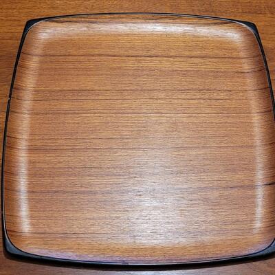 Lot 196: Mid Century Modern Teak Platter and Gense Stainless Serving Ware made in Sweden