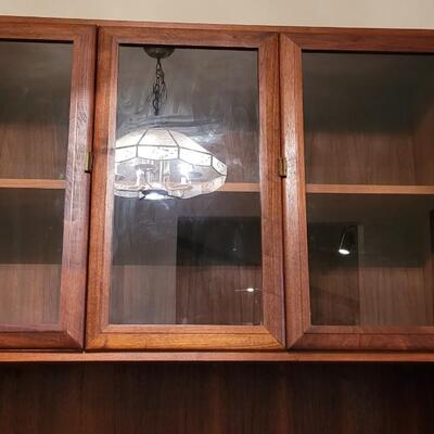 Lot 197: Mid Century Modern FOUNDERS American Walnet China Cabinet (2 pieces)