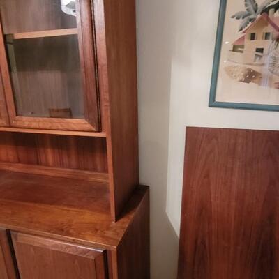 Lot 197: Mid Century Modern FOUNDERS American Walnet China Cabinet (2 pieces)