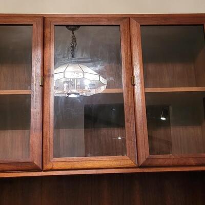 Lot 197: Mid Century Modern FOUNDERS American Walnet China Cabinet (2 pieces)