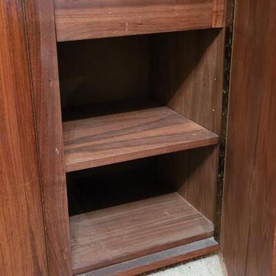 Lot 197: Mid Century Modern FOUNDERS American Walnet China Cabinet (2 pieces)