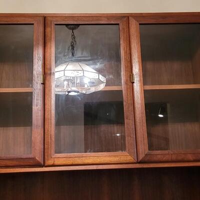 Lot 197: Mid Century Modern FOUNDERS American Walnet China Cabinet (2 pieces)