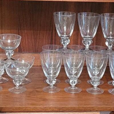 Lot 199: Vintage Stemware Small & Large and Matching Candy Dish