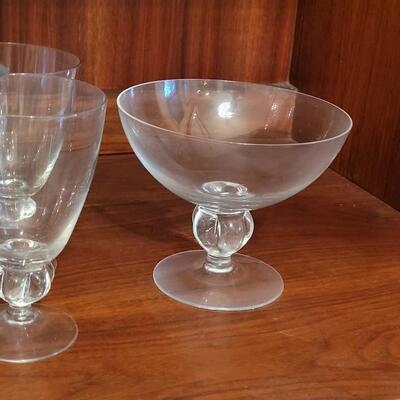 Lot 199: Vintage Stemware Small & Large and Matching Candy Dish
