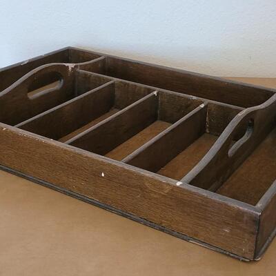 Lot 216: Antique Primitive Wood Utensils - Tools Box