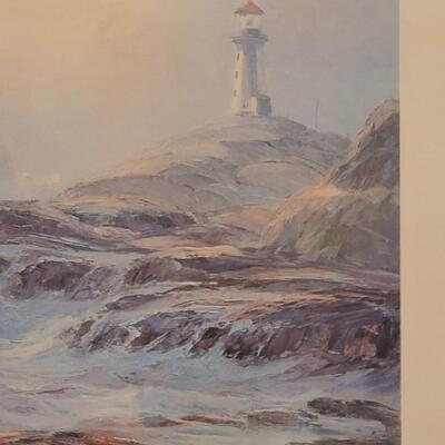 Lot 225: Vintage Print "Sentinel of the Sea" by deGarthe -Nova Scotia-  Hand Signed and Titled