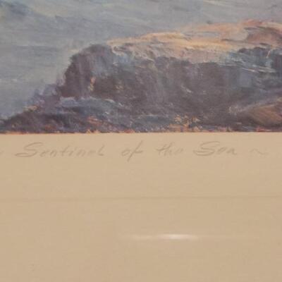 Lot 225: Vintage Print "Sentinel of the Sea" by deGarthe -Nova Scotia-  Hand Signed and Titled