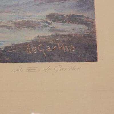 Lot 225: Vintage Print "Sentinel of the Sea" by deGarthe -Nova Scotia-  Hand Signed and Titled